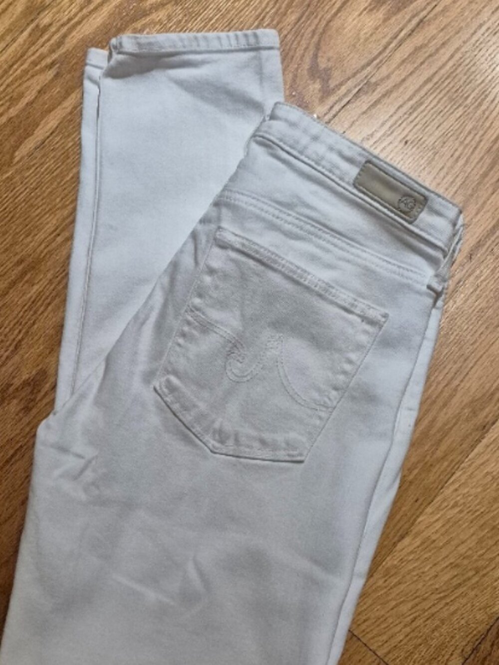 WOMEN DENIM JEANS COLOR WHITE ADRIANO GOLDSCHMIED PRIMA ANKLE SZ 27R